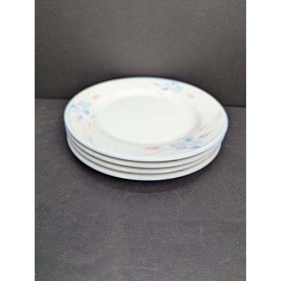 Fresh Flowers by Excel Iris Set of 4 Porcelain Floral 7 Inch Salad Plates - Picture 10 of 11